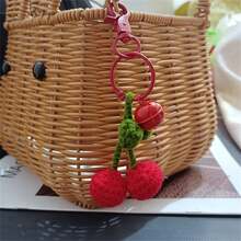 Handmade Crochet Fruit Keychain Pendant, Creative Knitted Fruit Design Keyring, Multicolor Backpack Charm, Phone Decoration - Multicolor - View 8