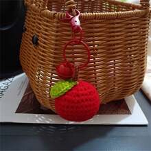 Handmade Crochet Fruit Keychain Pendant, Creative Knitted Fruit Design Keyring, Multicolor Backpack Charm, Phone Decoration - Multicolor - View 4