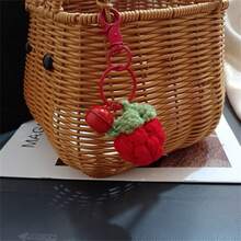 Handmade Crochet Fruit Keychain Pendant, Creative Knitted Fruit Design Keyring, Multicolor Backpack Charm, Phone Decoration - Multicolor - View 9