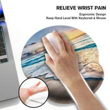 Seaside Beach Sunset Patroon Ronde Pols Rubber Muismat