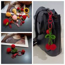 Handmade Crochet Fruit Keychain Pendant, Creative Knitted Fruit Design Keyring, Multicolor Backpack Charm, Phone Decoration - Multicolor - View 1