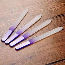 1Pc/4Pcs Glass Purple Nail Files For Natural Nails, Acrylic Nail Filer, Nail Care Tools Of Crystal Files, Double Sided Fingernail File For Manicure - Purple - View 7