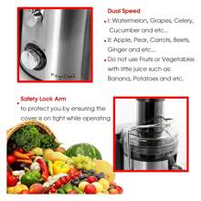 Cusimax Shop Wide Mouth Extractor Juice Machine With Dual Speed Centrifugal Stainless Steel Juicer, 3.5 Cup, Chrome Silver - Multicolor - View 8