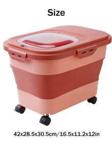33lbs Collapsible Cat Dog Food Storage Box Dry Cat Food Dog SnackContainer With Lids Airtight Sealing Kitchen Grain Rice Storage Box - Multicolor - View 12