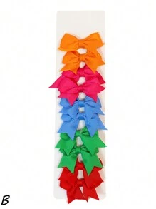 10pcs/Set Lovely Solid Color Ribbon Bow Hair Clips Handmade Hair Bow Barrettes Hair Accessories,Hair Barrettes Claw Clips