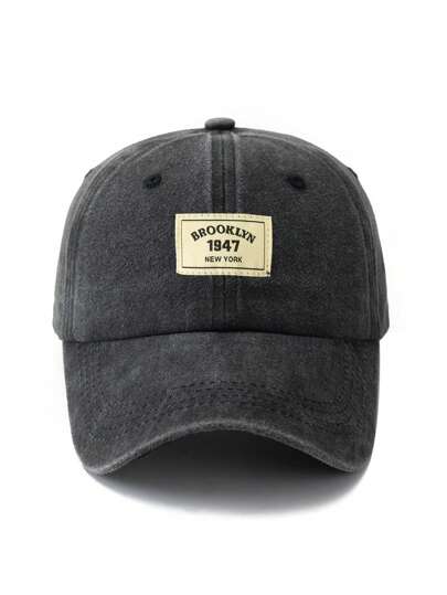 1 件男女通用浅灰色户外时尚可调节水洗棒球帽