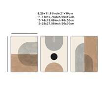 Bộ 3 tranh in nghệ thuật hình học giữa thế kỷ, tranh in nghệ thuật theo phong cách Bohemian, nghệ thuật treo tường cổ điển tối giản, trang trí nghệ thuật treo tường hình học hiện đại, in tranh vải, bộ tranh treo tường phong cách tối giản, trang trí áp phích tường phòng khách, có khung - Nhiều màu - Xem 8
