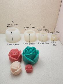 1pc Rose Flower Mold For Handmade Candle, Resin Casting, Plaster Decoration And Silicone Mold Crafts - White - View 2