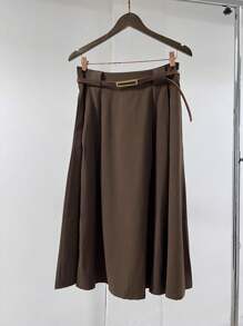 Women Skirts - Rust Brown - View 1