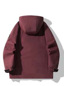 Chaqueta deportiva de mujer, chaqueta cortavientos para exteriores, cortavientos casual - Burdeos - Ver 3