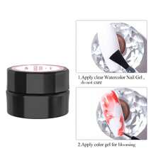UV LED花漾凝膠指甲油-透明大理石水彩花卉印花浸泡式指甲凝膠，適用於家庭美甲沙龍指甲藝術DIY - 無色 - 查看 7