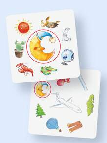 1 件创意动物配对卡牌游戏 - 提升孩子的注意力和想象力 - 引人入胜的教育棋盘游戏，适合家庭趣味儿童玩具，适合亲子关系（部分零件随机发送）学校、学生、文具、学校用品 - 彩色 - 查看 8