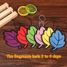 12pcs (Random Scent)  Car  Air Freshener Natural Scented Tea Paper Auto Hanging Vanilla Perfume Fragrance Leaf Shape Car Accessories Interior