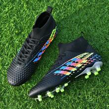 1 Paar Neue Professionelle Fußballschuhe Für Herren, Rutschfeste Ag-fußballstiefel, Atmungsaktive Hoch-top Fußballschuhe Für Erwachsene, Paar Outdoor-rasen Leichtgewichts-wettkampfschuh, Leder Klassische Sport Fußballschuhe Ronaldo Cleats