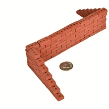 50 piezas Ladrillos a escala 1:16, bloques realistas diminutos rojos/grises, mini ladrillos artesanales, azulejos en miniatura, para modelado de casas, accesorios de paisajismo, DIY de cocina y jardín, adecuados para decoración de jardín de hadas, mejores regalos - Color caoba - Ver 11
