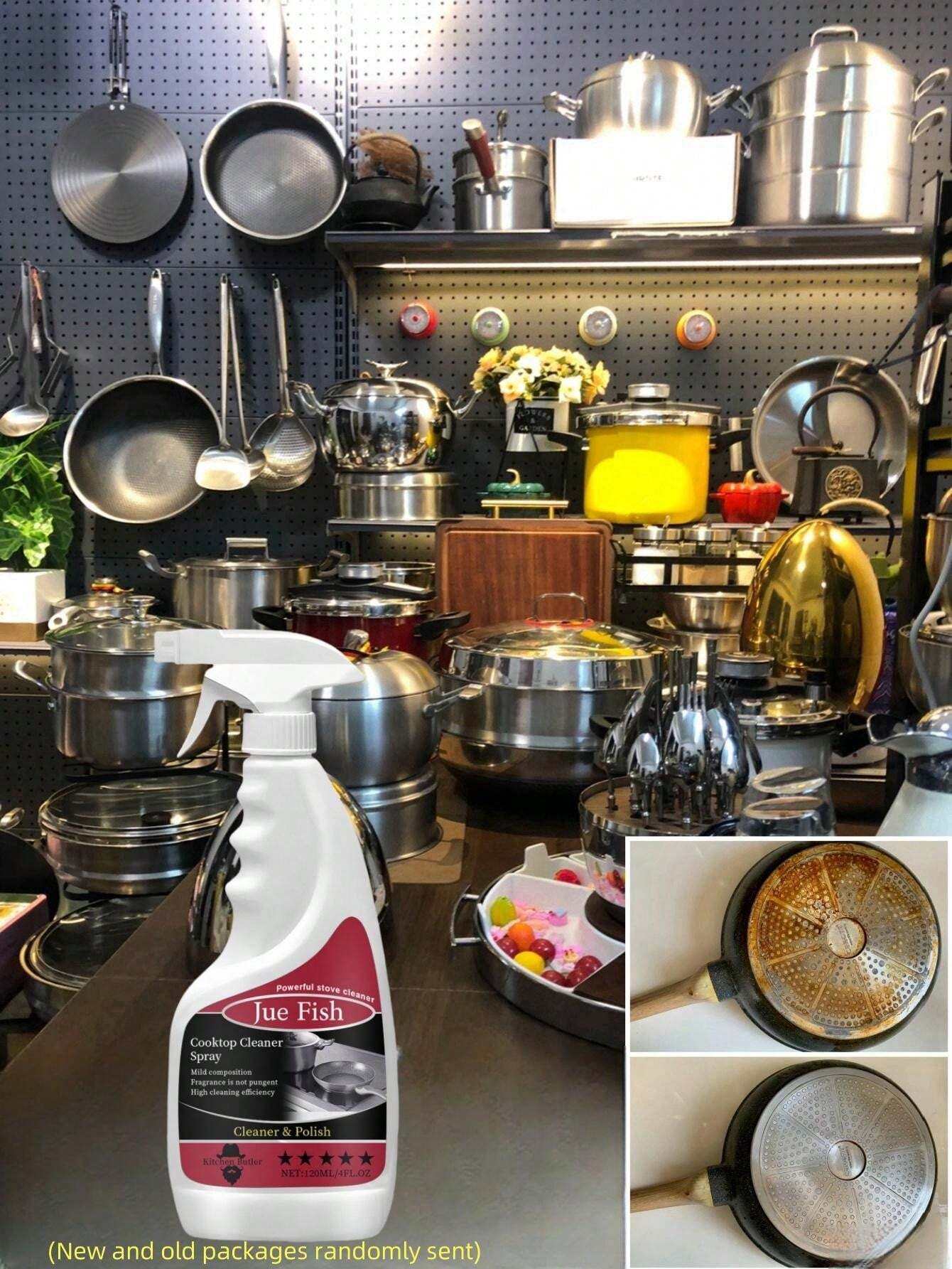 1pc Kitchen Foam Cleaner Kitchen Cooktop Degreaser, Kitchenware Black