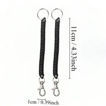 10入組 4寸螺旋彈性彈簧鎖匙扣，帶龍頭扣環，用於鎖匙、錢包、手機和其他貴重物品的防盜彈性安全鎖匙扣，10種顏色 - 彩色 - 查看 3