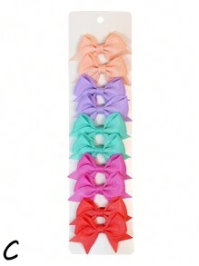 10pcs/Set Lovely Solid Color Ribbon Bow Hair Clips Handmade Hair Bow Barrettes Hair Accessories,Hair Barrettes Claw Clips