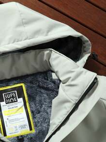 Boyfriend Style Men's Thickened Thermal Lined Windbreaker Jacket - Khaki - View 6