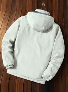 Boyfriend Style Men's Thickened Thermal Lined Windbreaker Jacket - Khaki - View 3