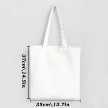 Portable Large-Capacity Simple Beach Bag, School Bag, Commuter Canvas Bag, Sports Backpack, Luggage Bag, Fitness Bag With Personalized Name And A-Z Letter Pattern, Suitable For Business/Commuting/Christmas/Leisure Vacation/Outdoor Outing/Travel/Stadium/Sports/Rock Climbing, Suitable For Girls, Girls, Women, Mothers, Exquisite Gifts - White - View 6