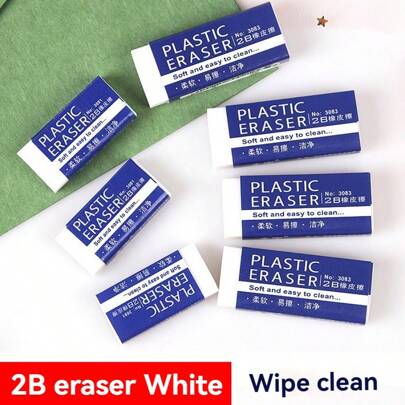 4/10/30 件 2B 铅笔橡皮擦，用于书写的矩形橡皮擦，办公和学生用品，返校礼物，学校文具，学生文具