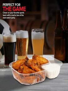 25 piezas/50 piezas de bandejas de plástico para nachos de 22 oz, bandeja grande para nachos y salsa de queso, suministros para el puesto de concesión, bocadillos para la noche de cine para niños, decoraciones de fiesta de carnaval, barcos para alimentos, recipientes para bocadillos, festival, fiesta.