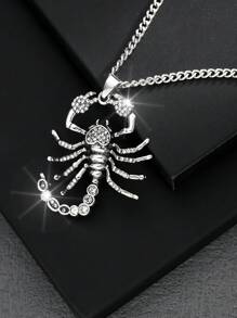 1 Máy Tính Thời Trang Retro Hình Bọ Cạp Rỗng Ra Hợp Kim Mặt Dây Chuyền Vòng Cổ Dát Kim Cương Giả Dành Cho Nam Phong Cách Hip Hop - Màu Bạc Cổ - Xem 2