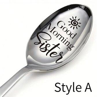 1 st. "God morgon syster" sked - Graverad present till syster, födelsedag bröllop bästa kreativa presenten, silverfärgad, även för café restaurang kommersiellt bruk skolmaterial tillbaka till skolan