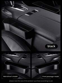1pair Universal Car Seat Organizer (Including Driver And Passenger Seat Storage Box) - Black - View 3