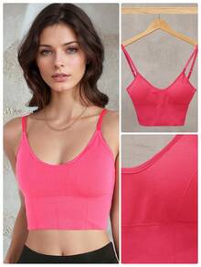 Premium seamless super stretch top tirante - Rosa Fucsia - Ver 5