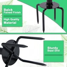 2 In 1 Hand Drill Auger Post Hole Digger – 44.5 Inch Manual Garden Spiral Drill Planter For Bulb, Flower, Seedlings, Bedding Plants, Fence Post Auger For Trees, Mailbox, Deep Cultivating. - 黑色 - 查看 5