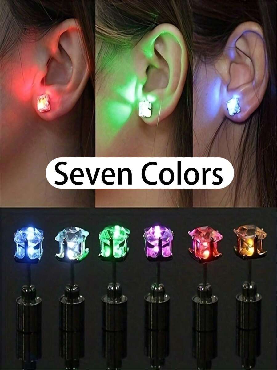 1 Cool Flash Earring With LED Light, Color Changing Earring, New