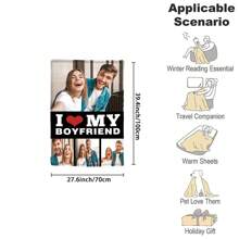 1入個性化法蘭絨毛毯，多張照片製作，送給我男友的禮物，高清印刷定制照片毛毯，我愛我的男友，紀念毯，絕佳假日禮物 - 彩色 - 查看 7