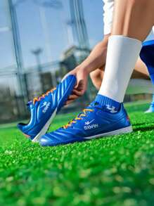 1 双低帮踝部 TF 足球鞋带钉，白色，防滑，耐磨，适合训练、比赛和草地，有大码可选，适合亲子搭配 - 寶藍色 - 查看 1