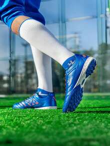 1 双低帮踝部 TF 足球鞋带钉，白色，防滑，耐磨，适合训练、比赛和草地，有大码可选，适合亲子搭配 - 寶藍色 - 查看 3