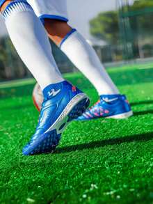 1 双低帮踝部 TF 足球鞋带钉，白色，防滑，耐磨，适合训练、比赛和草地，有大码可选，适合亲子搭配 - 寶藍色 - 查看 5