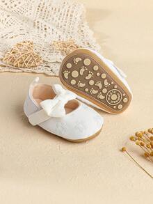 0-12 个月婴儿女孩软底防滑春季/秋季公主鞋，适合学步 - 白色 - 查看 2