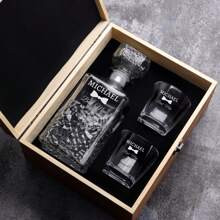 Juego de Decantador de Whisky Personalizado con Caja de Madera, Regalos para Padrinos de Boda, Decantador y Vasos Personalizados, Regalo para el Mejor Hombre, Vasos de Whisky, Regalo para Hombres, Decantador Personalizado Multifuncional, Ahorra Espacio, Reutilizable para Aniversarios, Día de San Valentín, Día de la Madre, Cumpleaños, Día del Niño, Día del Padre, Graduación, Bodas, Decoración de Cumpleaños, Multifuncional, Exquisito, Elegante, de Alta Calidad, Único, Día de San Valentín, Bodas, Inauguración de la Casa - color transparente - Ver 3