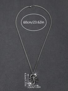 1 Máy Tính Thời Trang Retro Hình Bọ Cạp Rỗng Ra Hợp Kim Mặt Dây Chuyền Vòng Cổ Dát Kim Cương Giả Dành Cho Nam Phong Cách Hip Hop - Màu Bạc Cổ - Xem 5