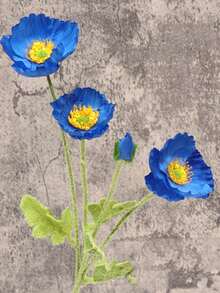 1 Peça Buquê de Flores Artificiais de Papoulas e Tulipas Aveludadas, Decoração Doméstica/Casamento/Fotografia, Flores Artificiais - Multicolorido - Visão 15