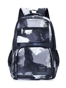 Fashionable Color-Block Casual Backpack With Large Capacity For Commuting And Traveling For Men Commute For School Supplies Multi-Functional Dorm Essentials For Books Bag For School For Files For Lunch BoxGraduation Gifts Freshman Fathers Day Gifts Back To School Multi-Functional University - Black - View 1