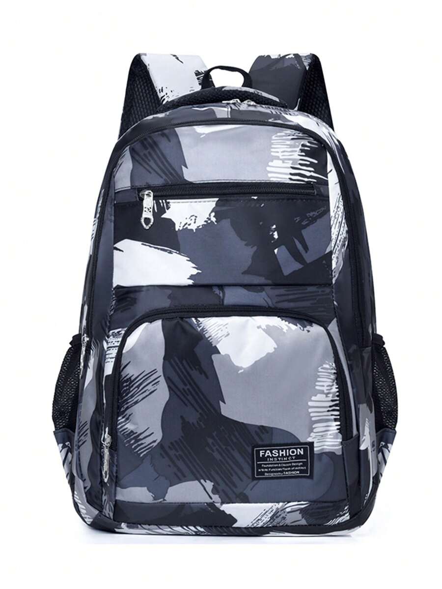 Fashionable Color-Block Casual Backpack With Large Capacity For Commuting And Traveling For Men Commute For School Supplies Multi-Functional Dorm Essentials For Books Bag For School For Files For Lunch BoxGraduation Gifts Freshman Fathers Day Gifts Back To School Multi-Functional University - Black - View 1