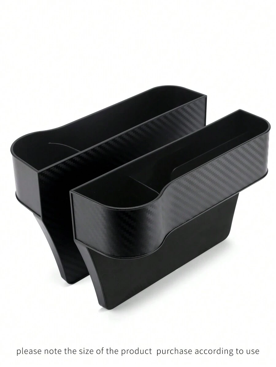 1pair Universal Car Seat Organizer (Including Driver And Passenger Seat Storage Box) - Black - View 1