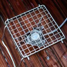 1pc Portable Outdoor Mini Folding Stainless Steel Stove Bracket, Barbecue Shelf Pot Rack Grill Net Support - Silver - View 3