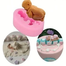 1pc DIY Sleeping Baby Silicone Mold Resin Casting Mold - Pink - View 1