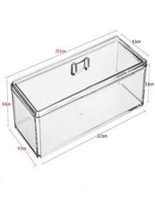 1pc Rectangular Clear Table Top Organizer Box With Lid, Plastic Acrylic Display Box For Cosmetics & Accessoriesjewelry Box,Jewellery Box,Jewelry Organiser For Women And Girls,Jewelry Holder, Ideal For Halloween Earrings,Necklace,Rings,And Wedding Accessories;Also Suitable For  Home Decor And Bridesmaid Gift