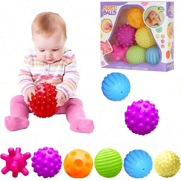 Juguete para niños, pelota blanda de goma para agarrar, pelota de masaje de percepción táctil de Manhattan, pelota mordible de rompecabezas cognitivo, juguetes para bebés, pelotas, juguetes para bebas, juguetes, libros para bebés, cosas para bebés, juguetes de dentición, parque infantil