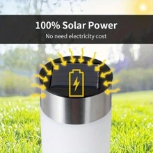 1 pieza Elegante Luces LED solares de acero inoxidable - Resistente al agua, diseño moderno para iluminación del jardín, patio y césped