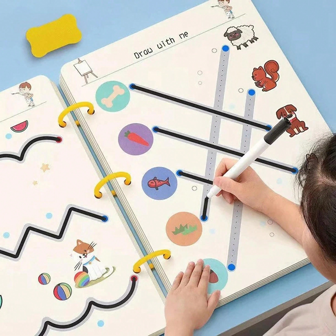 Magical Tracking Exercise Book Control Training Book, Reusable Magic Exercise Copy, Children's Montessori Painting Education Stationery (Random Colors And Styles Of Components), Toys, Montessori Toys, Kids Toys, Kids Writing Book, Kids Reading Books, Girls Toys, Adhd, Back To School